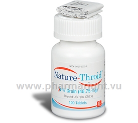 Nature-Throid 0.75 Grain (48.75mg) - 100 Tabs/Bottle