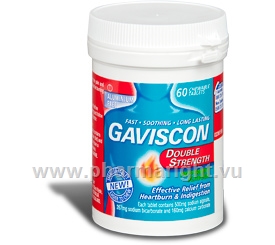 Gaviscon Double Strength 60 Chewable Tablets/Pack