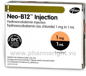 Neo-B12 Injection (Hydroxocobalamin 1mg/ml) 3 x 1ml Ampoules/Pack