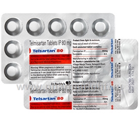 Telsartan-80 (Telmisartan IP 80mg) 15 Tablets/strip
