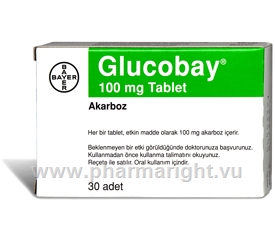 Glucobay (Acarbose 100mg) 30 Tablets/ Pack