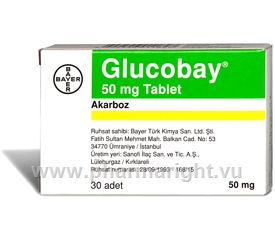 Glucobay (Acarbose 50mg) 30 Tablets/ Pack