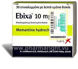 Ebixa (Memantine hydrochloride 10mg) 30 Tablets/pack (Turkish)