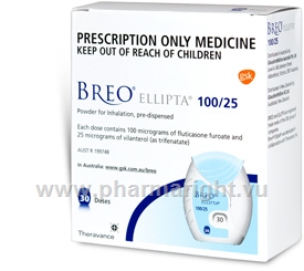 Breo Ellipta 100/25 (fluticasone, vilanterol) 30 Doses/Pack