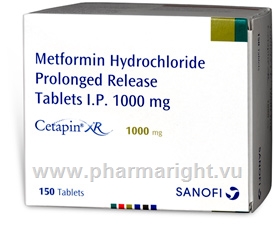 Cetapin XR 1000mg (Metformin) 150 Tablets/Pack
