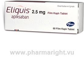 Eliquis (Apixaban 2.5mg) 60 Tablets/Pack (Turkish)