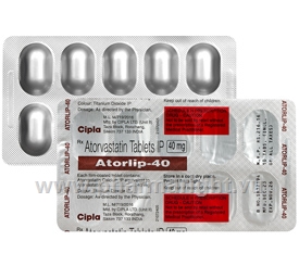 Atorlip-40 (Atorvastatin 40mg) 10 Tablets/Strip