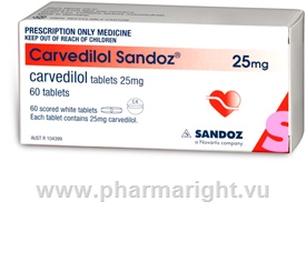 Carvedilol 25mg 60 Tablets/Pack