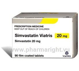 Simvastatin 20mg 90 Tablets/Pack