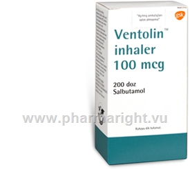 Ventolin (Salbutamol 100mcg) CFC Free 200 Doses/Inhaler (Sourced from Turkey)