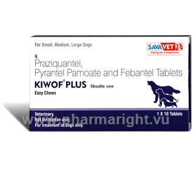 Kiwof (Praziquantel & Pyrantel Pamoate 20mg/230mg) For Cats 4 Chewable Tablets/Pack