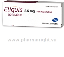 Eliquis (Apixaban 2.5mg) 56 Tablets/Pack (Turkish)