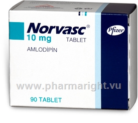 Norvasc (Amlodipine besylate 10mg) 90 Tablets/Pack (Turkish)