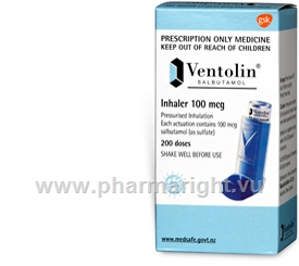 Ventolin Inhaler 100mcg CFC Free 200 Doses/Inhaler