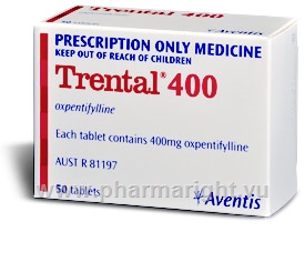 Trental (Oxpentifylline) 400mg 50 Tablets/Pack