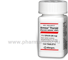 Armour Thyroid 1 1/2 Grain (90mg) 100 Tablets/Pack
