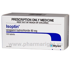 Isoptin 80mg (Verapamil) 100 Tablets/Pack