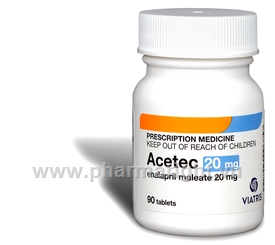 Acetec (Enalapril 20mg) 90 Tablets/pack - PharmaRight.vu